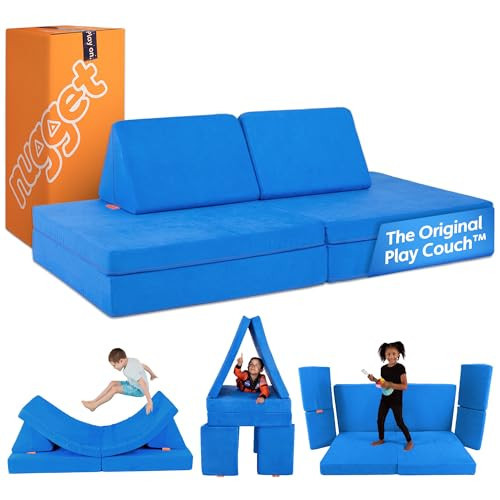 Nugget - The Original Play Couch for Kids - Modular Foam Children's Sofa for Playroom, Imagination, & Creative Open Ended Play - Washable & Convertible Playroom Furniture, Neptune | Amazon (US)