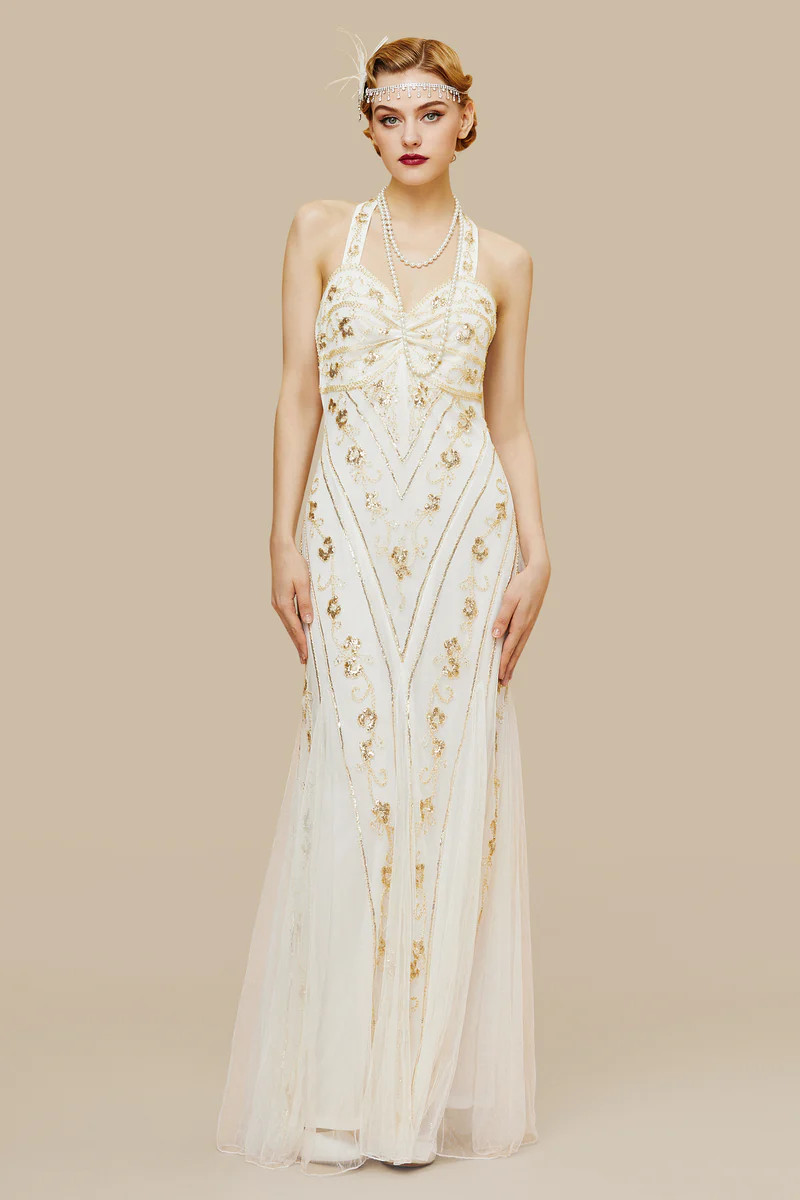 Shop 1920s Dresses - Sequin Mermaid Maxi Dress | BABEYOND | BABEYOND