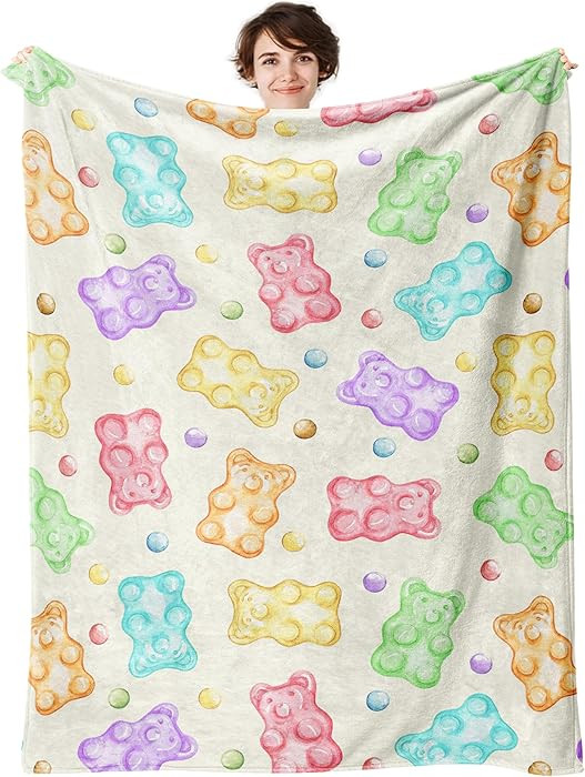 Gummy Bear Throw Blanket, 320GSM Flannel Blankets for Women Girls Kids Boys Men, Gummy Bears Blan... | Amazon (US)