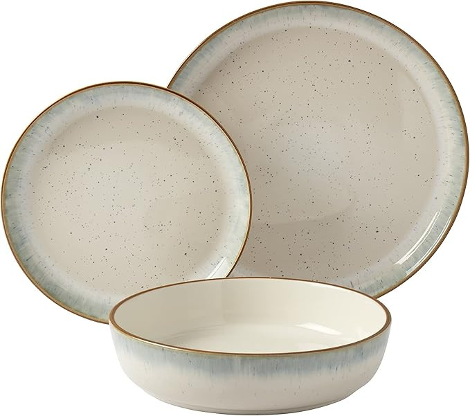 Tabletops Gallery Speckled Farmhouse Collection- Stoneware Dishes Service for 4 Dinner Salad Appe... | Amazon (US)
