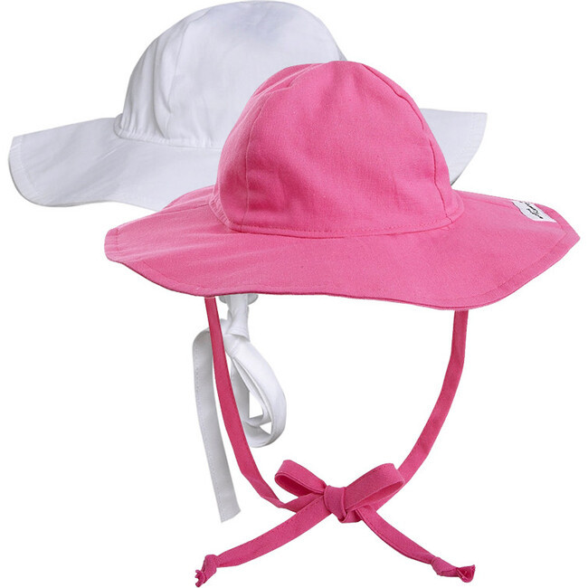 Flap Happy | Floppy Hat 2 Pack, Candy Pink & White (Multicolor, Size X-Large) | Maisonette | Maisonette