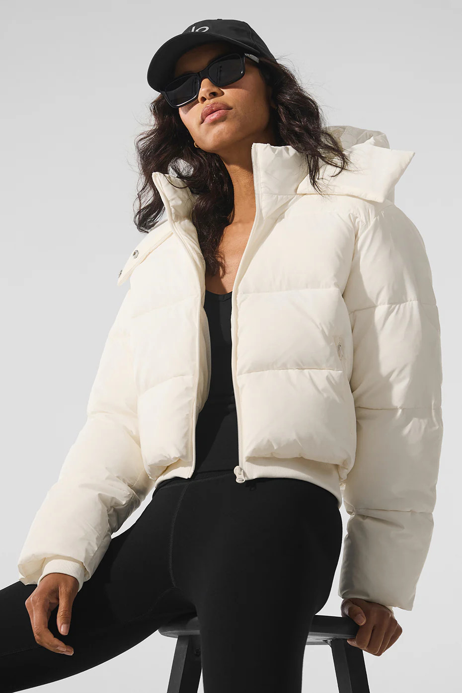 Alo Yoga� | Foxy Puffer Jacket in Ivory White, Size: Large | Alo Yoga (US)