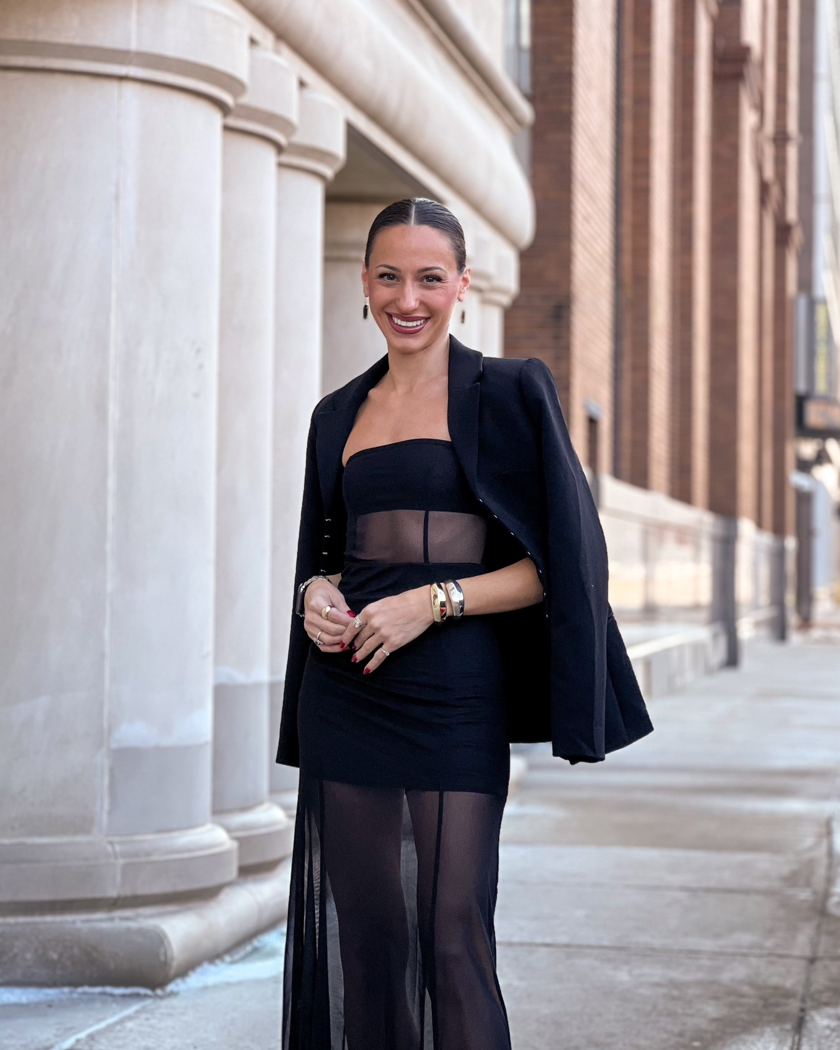 Mesh maxi dress runs tts (wearing a xxs)

#LTKootd #LTKWedding #LTKNYFW