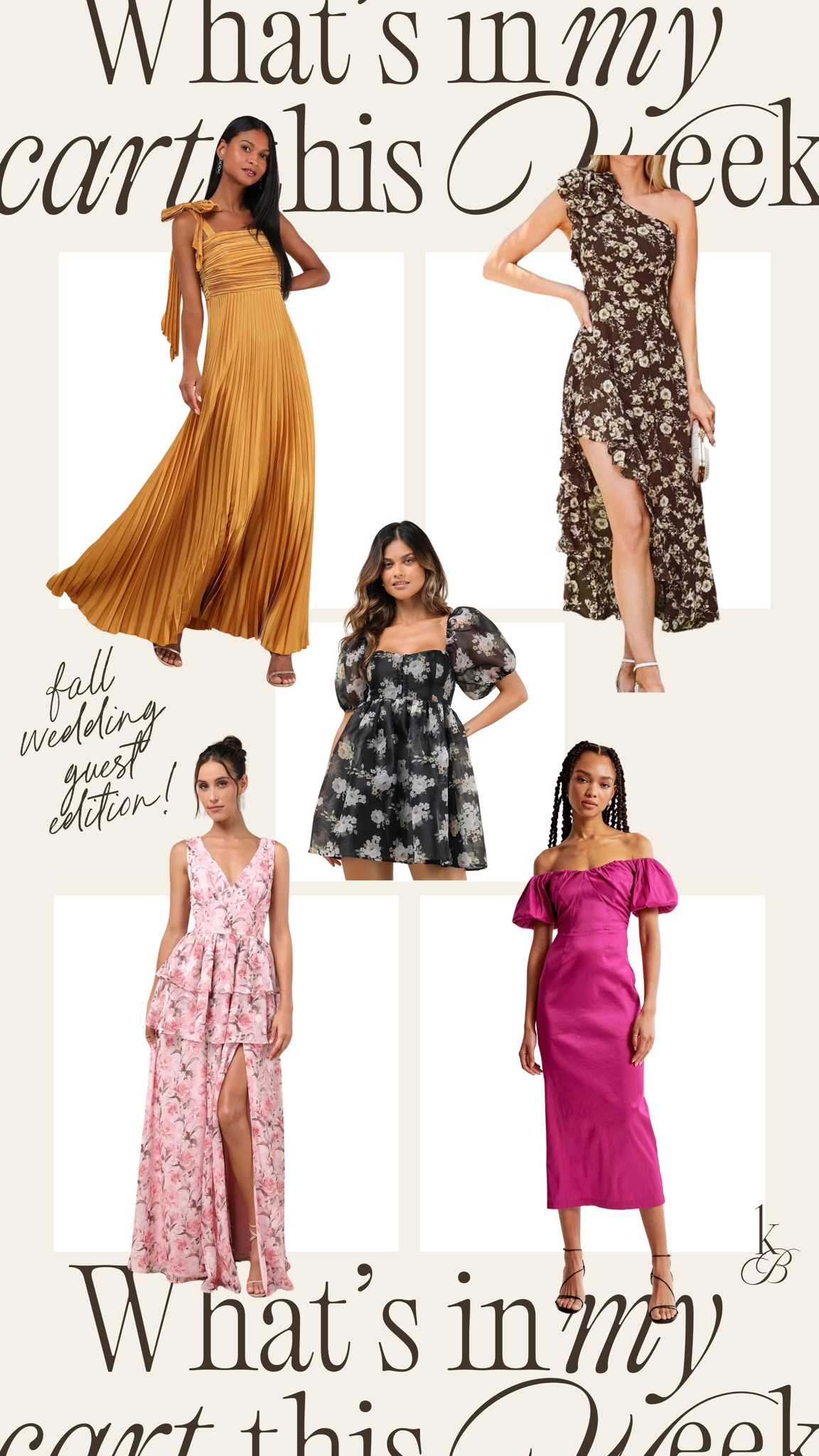 What’s in my cart this week🤎 fall wedding guest edition! Going to be sharing some dresses on reels soon #weddingguest #wedding #fall 

#LTKMidsize #LTKWedding #LTKSeasonal