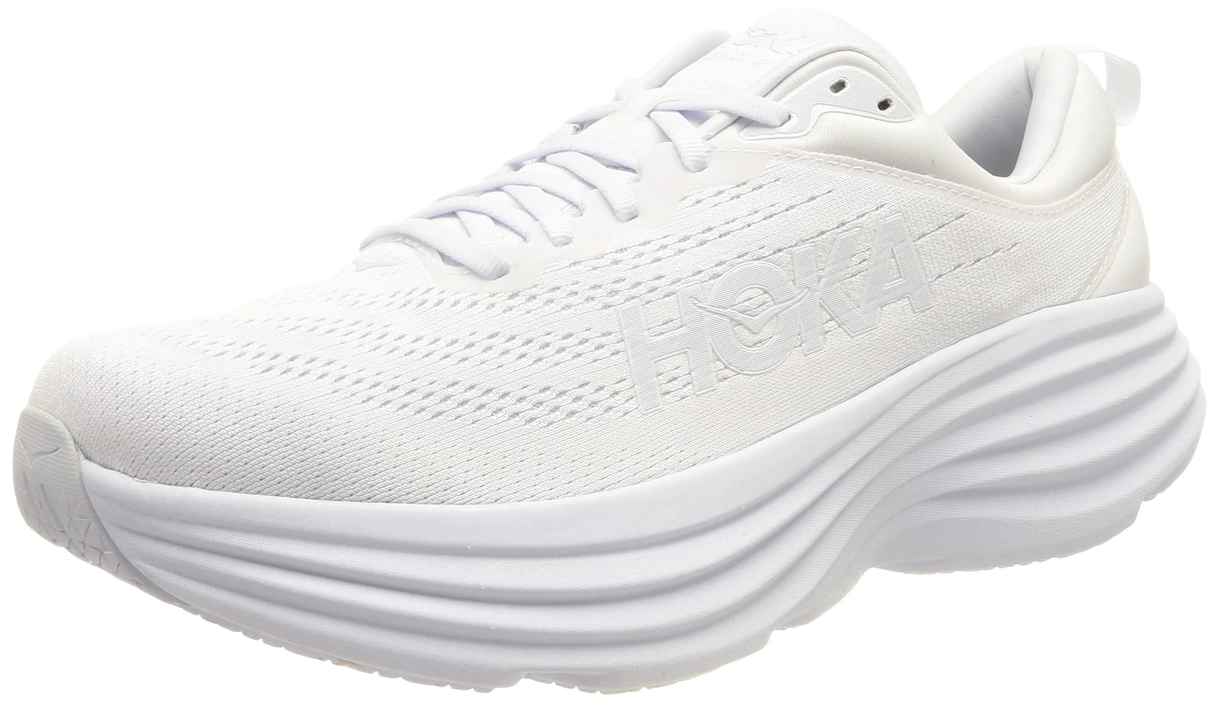 Hoka Bondi 8 Women's Running Shoes, Athletic Shoes, Women Sneaker White | Walmart (US)