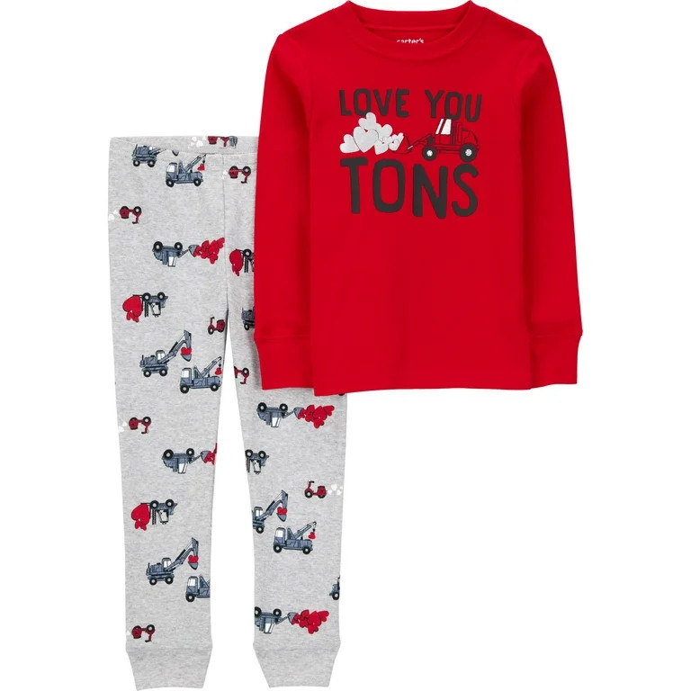 Carter's Child of Mine Toddler Valentine's Day Pajamas Set, 2-Piece, Sizes 12M-5T | Walmart (US)