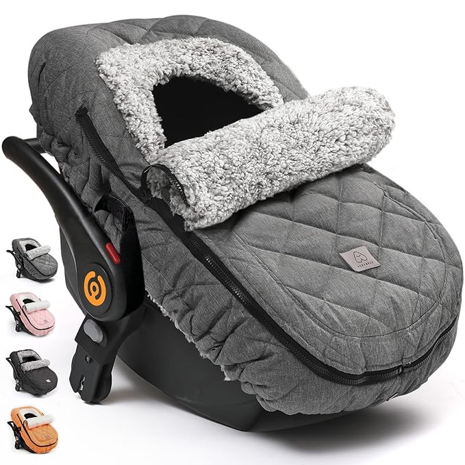 ACRABROS Car Seat Cover Baby: Winter Infant Carseat Canopy for Boy Girl Newborn, Zipper Peeping W... | Amazon (US)