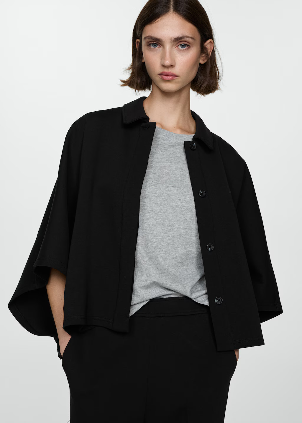 Cape jacket with buttons | Mango (US/MX/AU)
