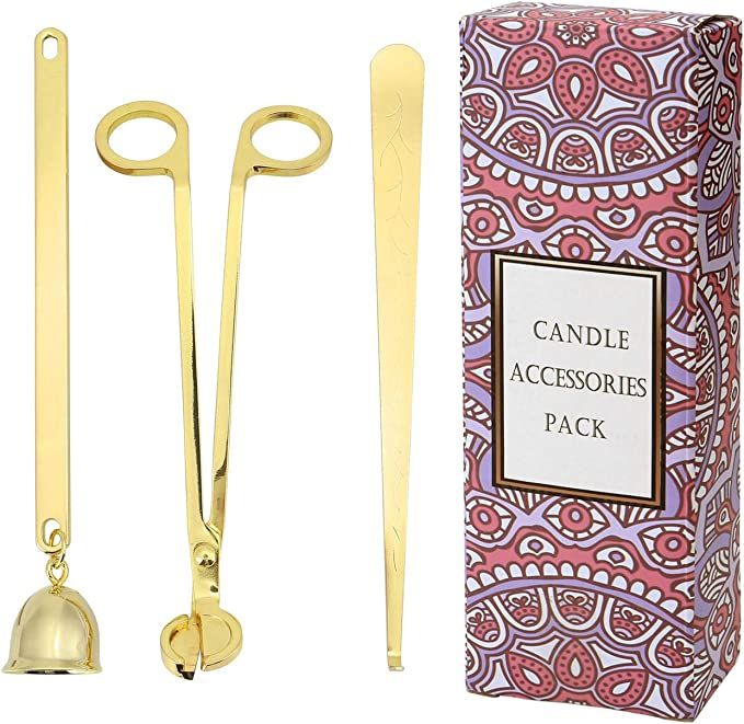 Yoption 3-in-1 Candle Accessory Set, Candle Wick Trimmer Candle Cutter, Candle Snuffer and Candle... | Amazon (US)