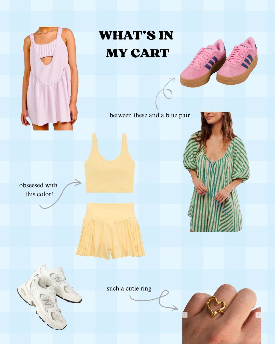 soon to be additions to the closet!! 🤍
#inmycart #springfavs #summerstyle #freepeople #aerie #newbalance

#LTKFindsUnder100 #LTKFindsUnder50