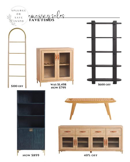 Home furniture sale. Tall bookshelf. Display cabinet. Blanket ladder 
