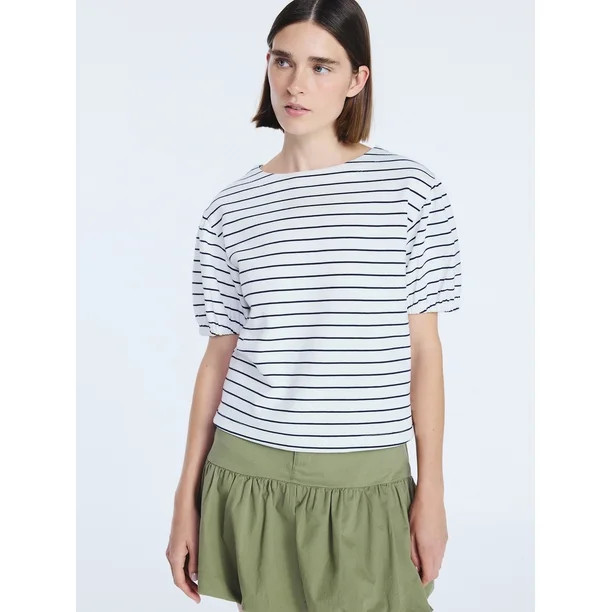 Free Assembly Women's Puff Sleeve Tee, Sizes XS-XXL | Walmart (US)