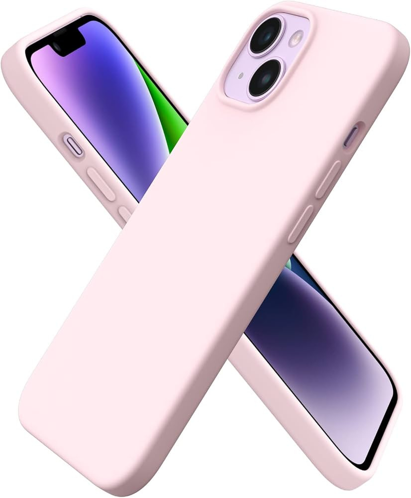 ORNARTO for iPhone 14 Case 6.1",Slim Liquid Silicone Cover,Chalk Pink | Amazon (US)