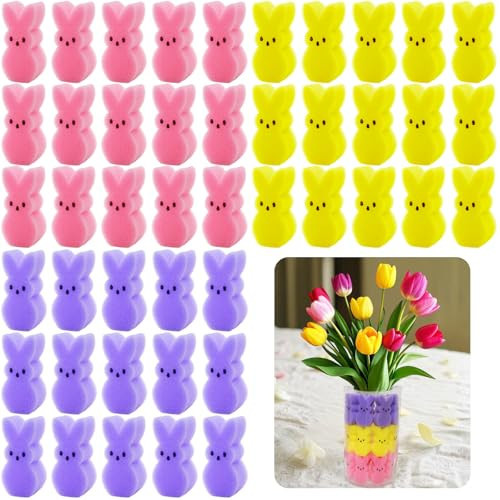 Nfvjfxz Easter Peeps Sponge Bunnies Vase Filler Set Easter Decorations Spring Decor Home Indoor Decoration for Home Table Centerpieces (Bunny-45pcs) | Amazon (US)