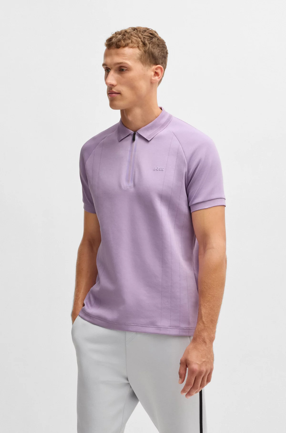 polo shirt in drop-needle stretch fabric | Hugo Boss (US)