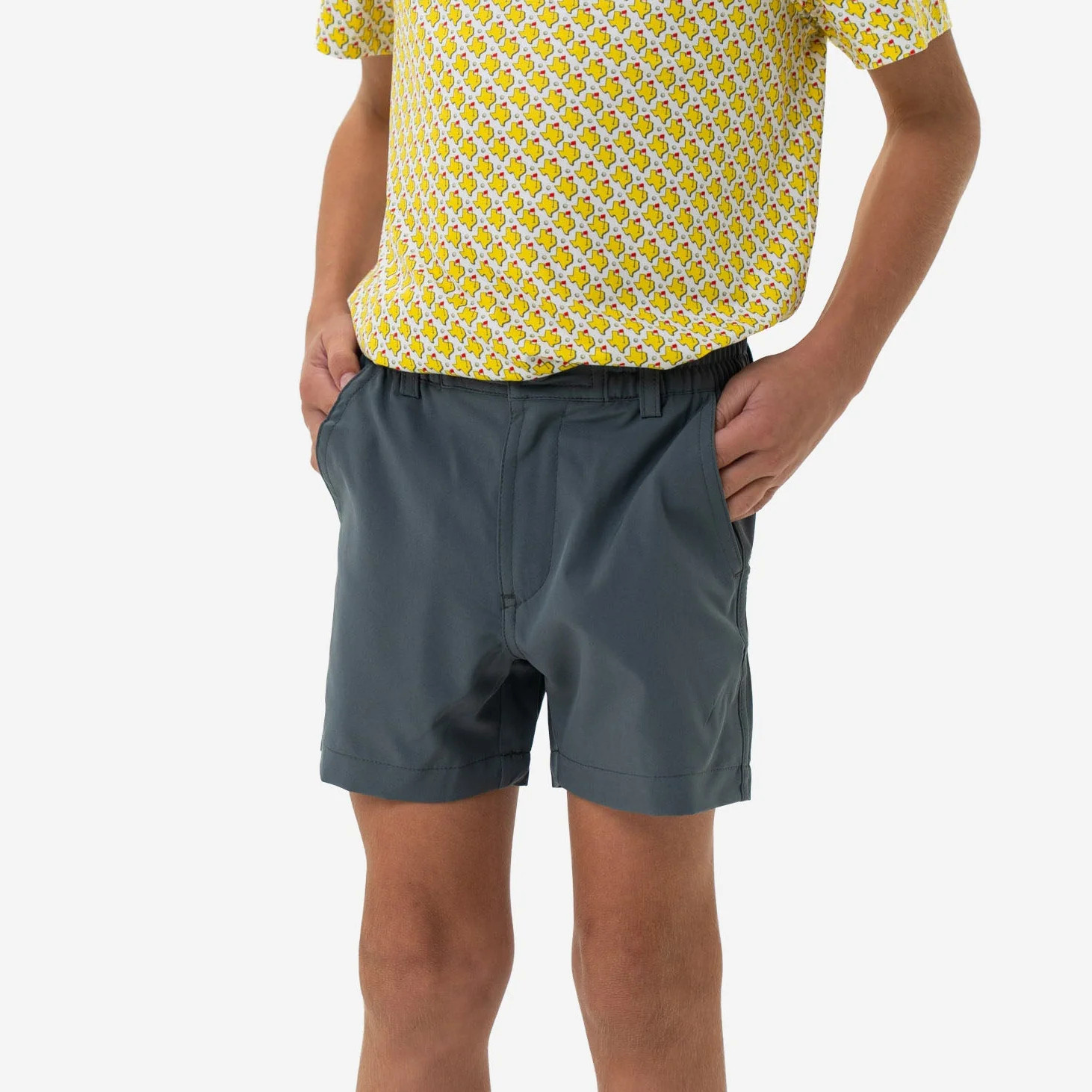 Youth Short - River Rock Grey | Deer Camo Pocket | BURLEBO | BURLEBO