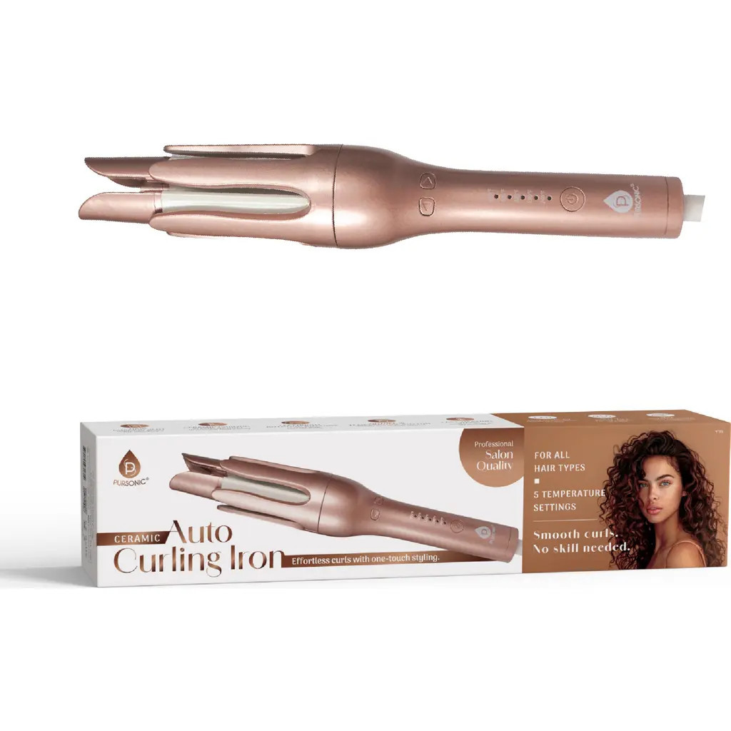 PURSONIC Automatic Curling Iron Salon-Quality Curls in Minutes in Pink at Nordstrom | Nordstrom
