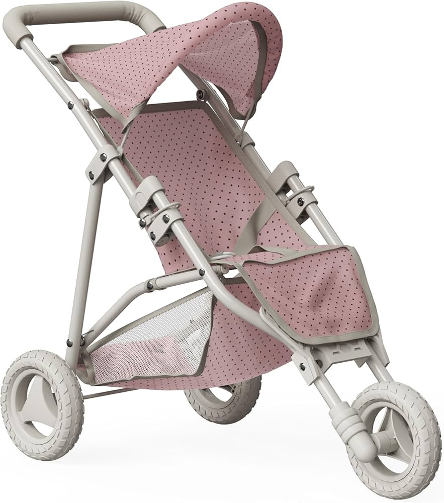 Olivia's Little World Doll Jogging-Style Stroller with Canopy, Storage Underneath, Pink and Cream... | Amazon (US)