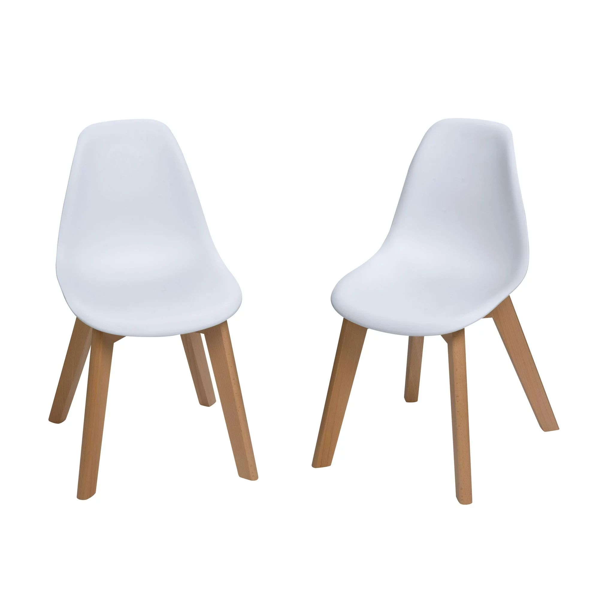 Modern Kids Chairs with Beech Legs (Set of 2 White Chairs) | Walmart (US)