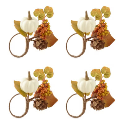 Linden Street Amber Glow Harvest Pumpkin  4-pc. Napkin Ring | JCPenney