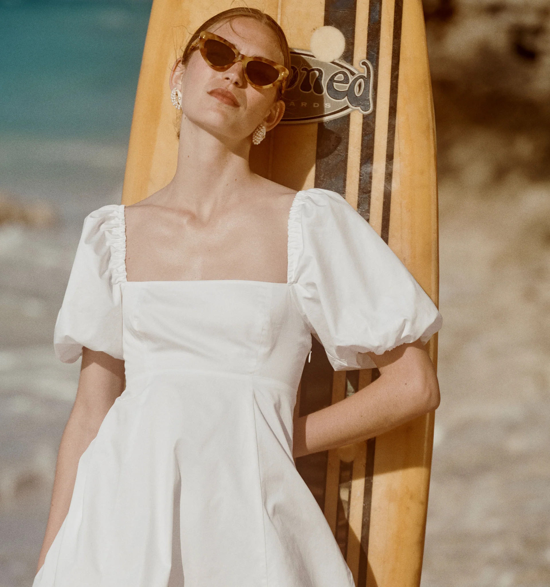 The Matilda Mini Dress - White | Hill House Home