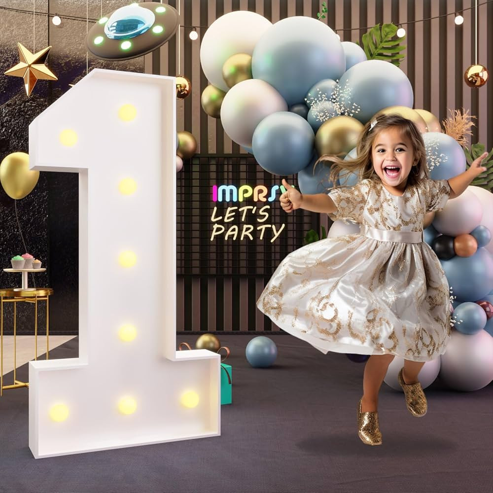 imprsv 3FT Marquee Numbers, Light Up Numbers for 1st 21st Birthday Decorations Anniversary Party ... | Amazon (US)