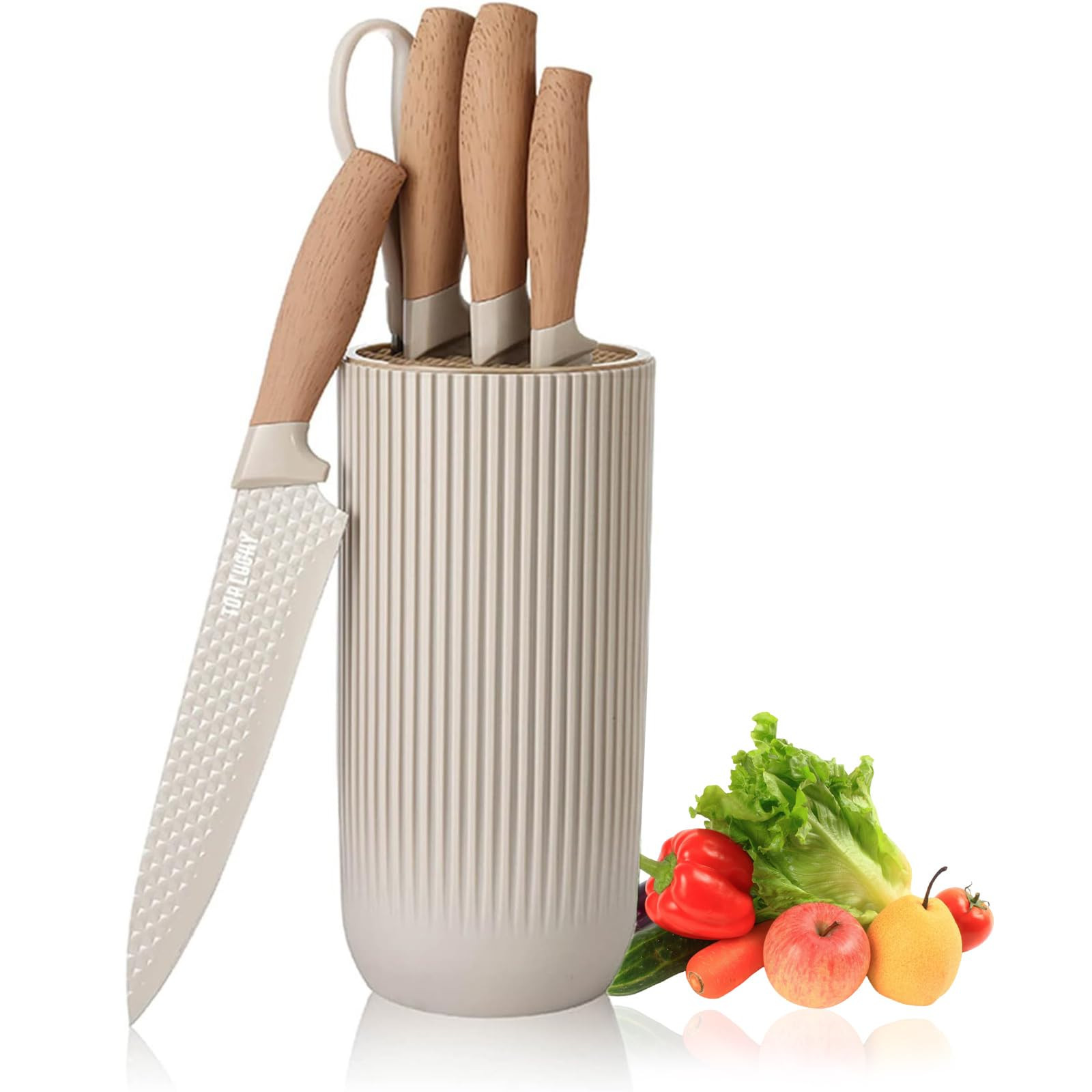 Kitchen Knife Set, 6-Pieces Khaki Sharp Knife Set for Kitchen, Non-Stick Non-Slip Stainless Steel... | Amazon (CA)