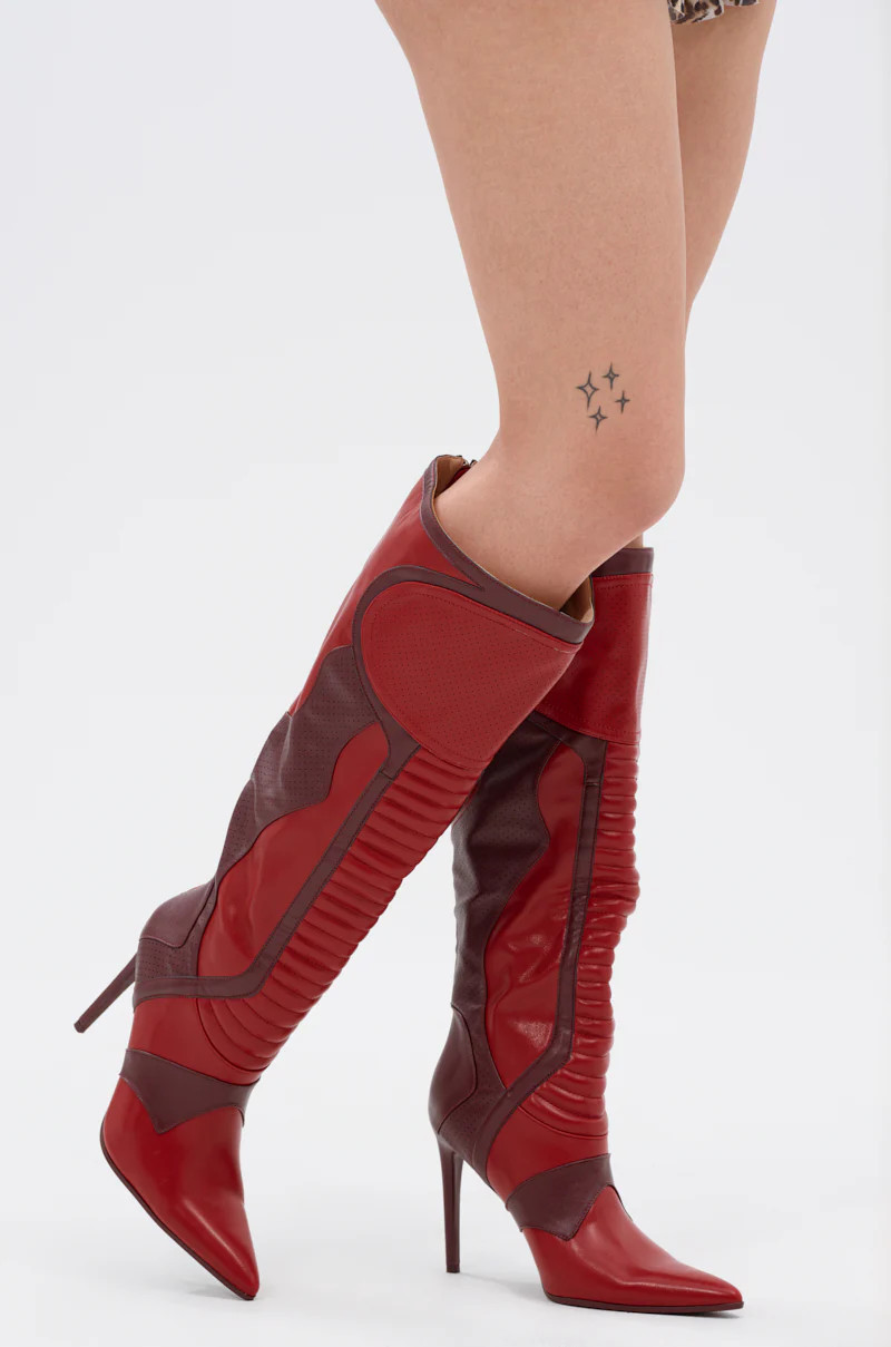 AKIRA Azalea Wang Rodrigo Boot Stiletto | Red | Size 7.5 | AKIRA