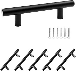 Seimneire 6 Pack Drawer Pulls 3 Inch Hole Centers, Matte Black Cabinet Pulls Kitchen Cabinet Hand... | Amazon (US)