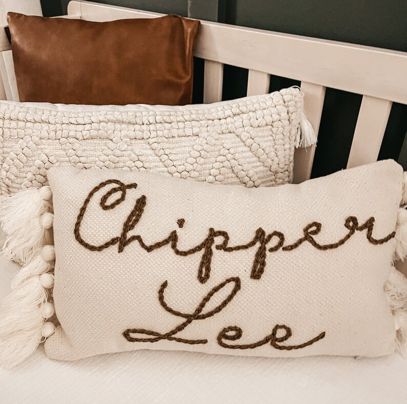 Custom Embroidered Pillow, Hand Embroidered | Etsy (US)