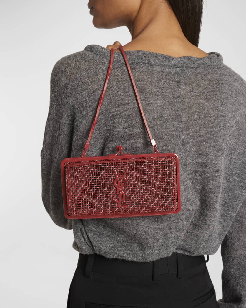 Saint Laurent YSL Caged Glass Strass Crossbody Bag | Neiman Marcus