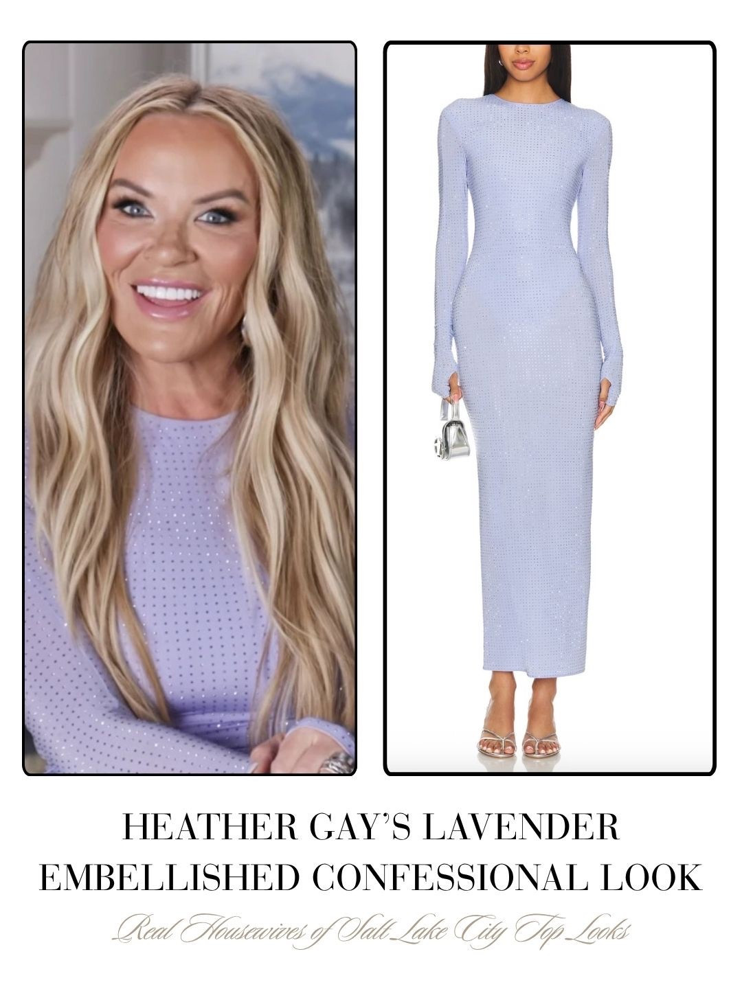 Heather Gay’s Purple Crystal Embellished Confessional Dress