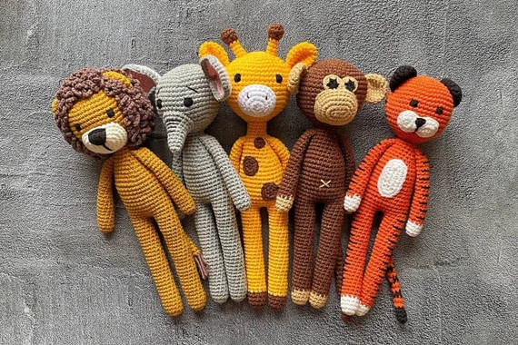 Organic baby dolls, Plush toys for baby, Newborn child gift, Handmade toy giraffe, monkey, lion, ... | Etsy (US)