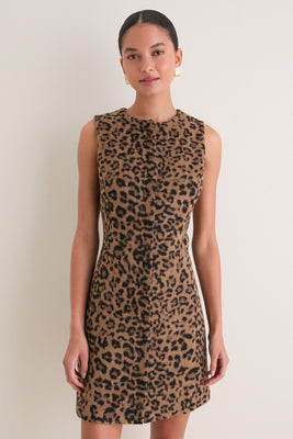 Leopard Brushed Wool Sleeveless Rhoda Dress | Tuckernuck (US)
