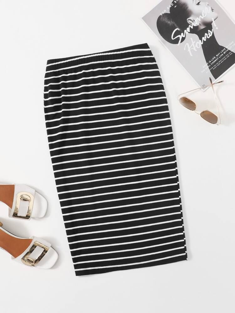 SHEIN Striped Pencil Skirt | SHEIN