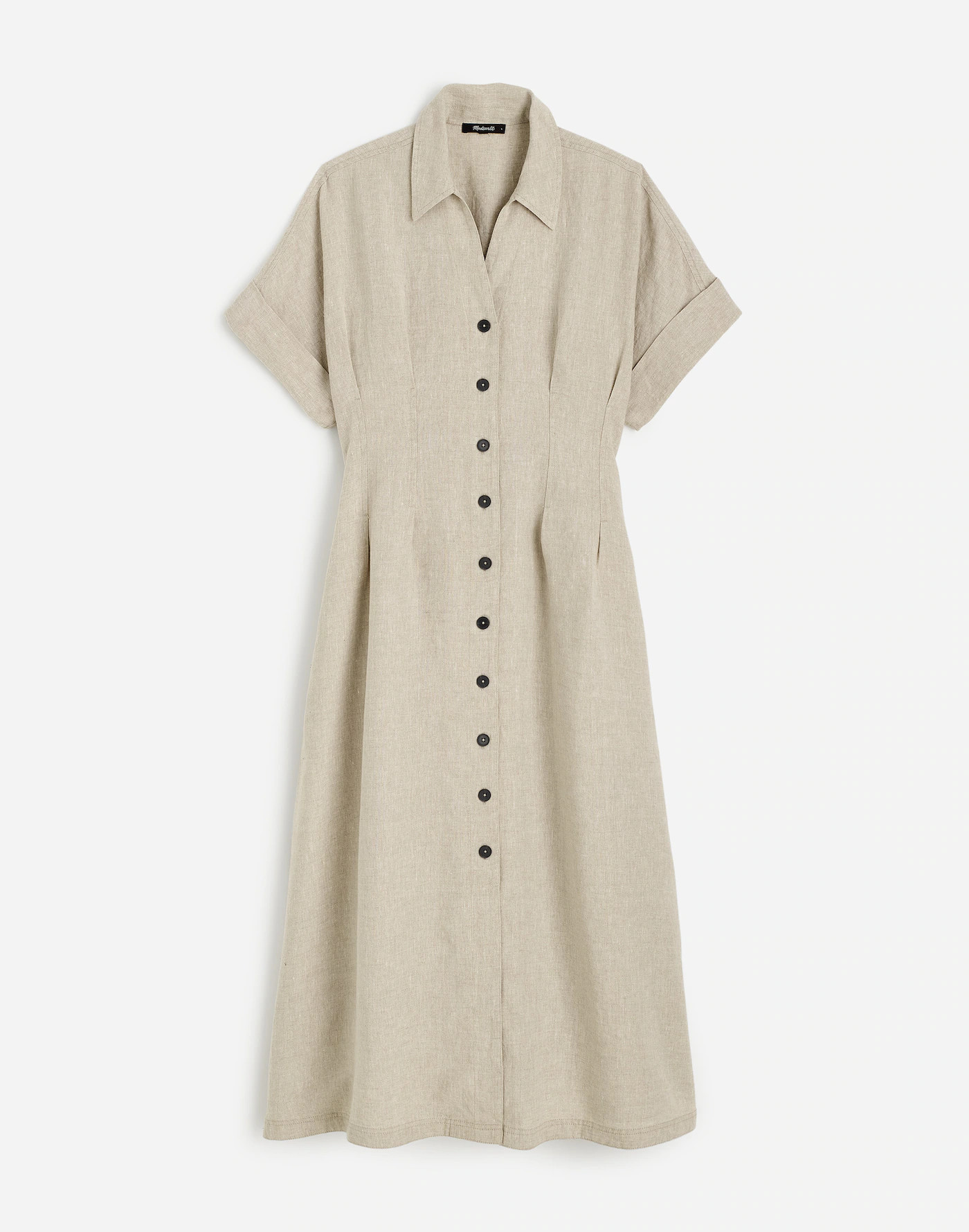 Pleated Midi Shirtdress in 100% Linen | Madewell | Madewell