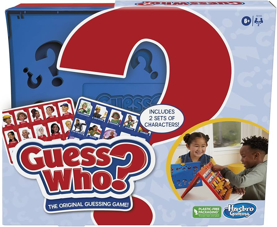 Hasbro Gaming Guess Who? Original,Easy to Load Frame,Double-Sided Character Sheet,2 Player Board ... | Amazon (US)
