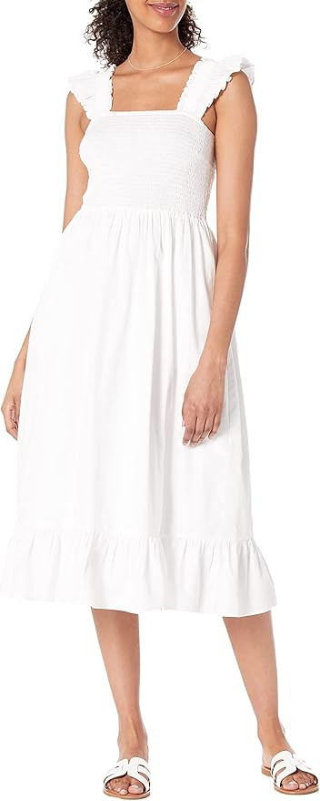 The Drop Women's Kimi Ruffled-Shoulder Smocked Midi Dress | Amazon (US)