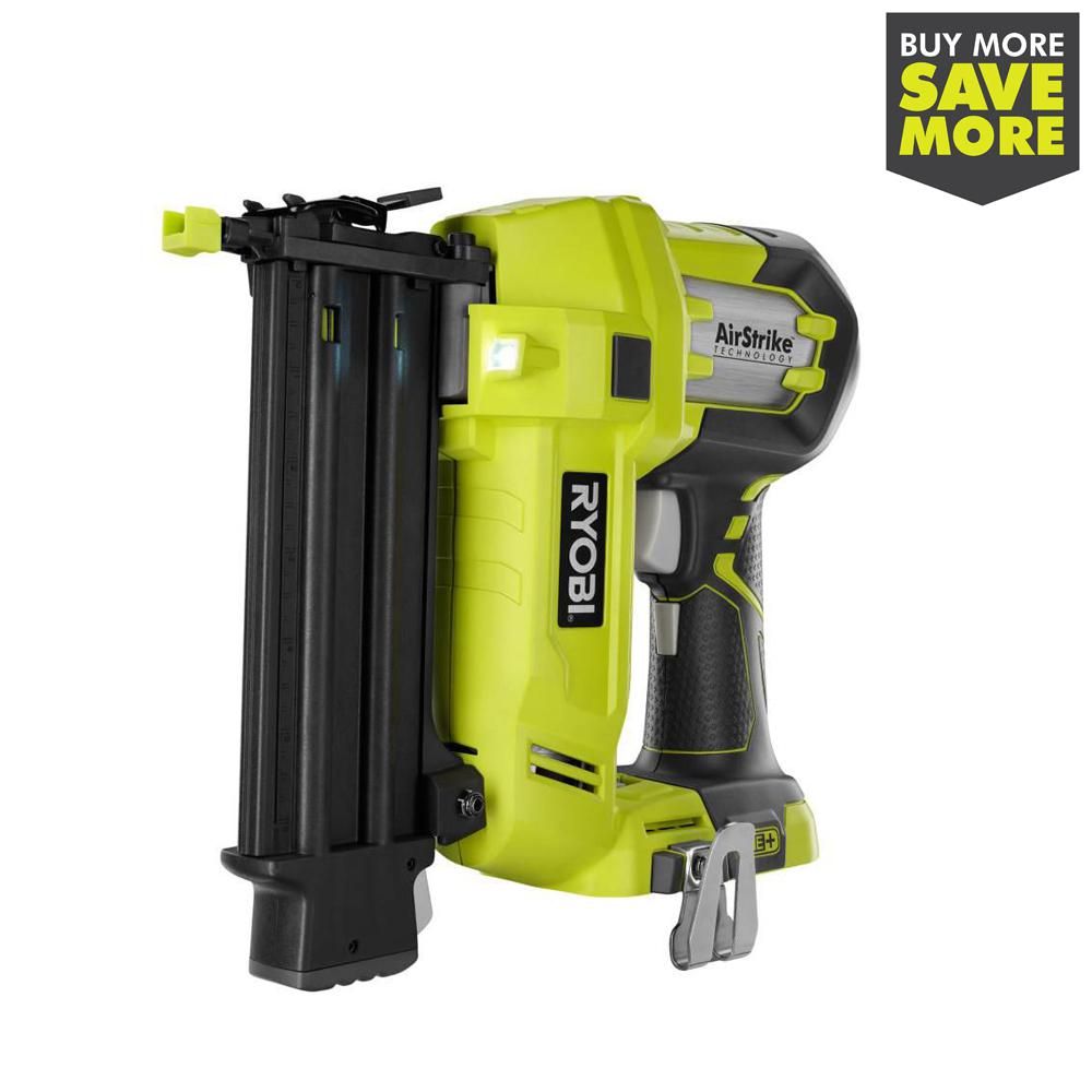18-Volt ONE+ Cordless AirStrike 18-Gauge Brad Nailer (Tool Only) with Sample Nails | The Home Depot