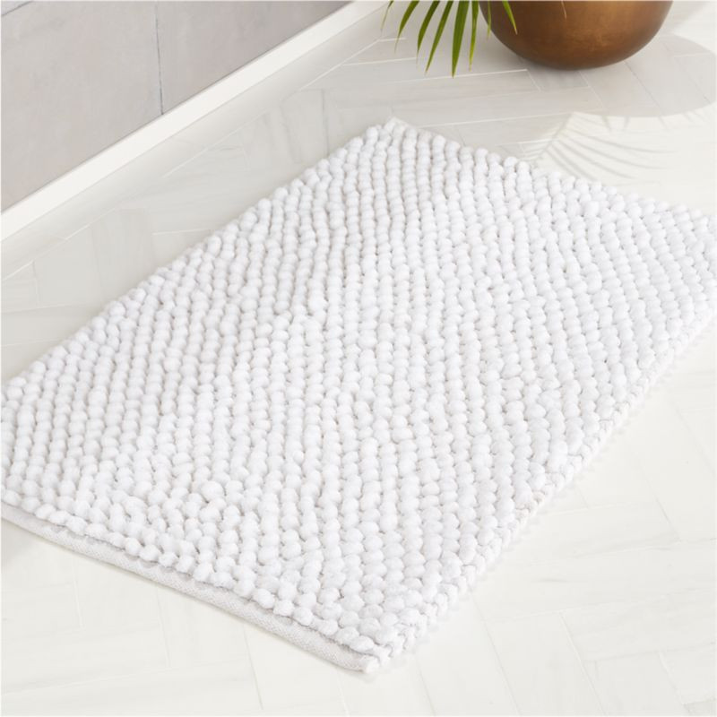 Cirrus White Bath Mat + Reviews | CB2 | CB2