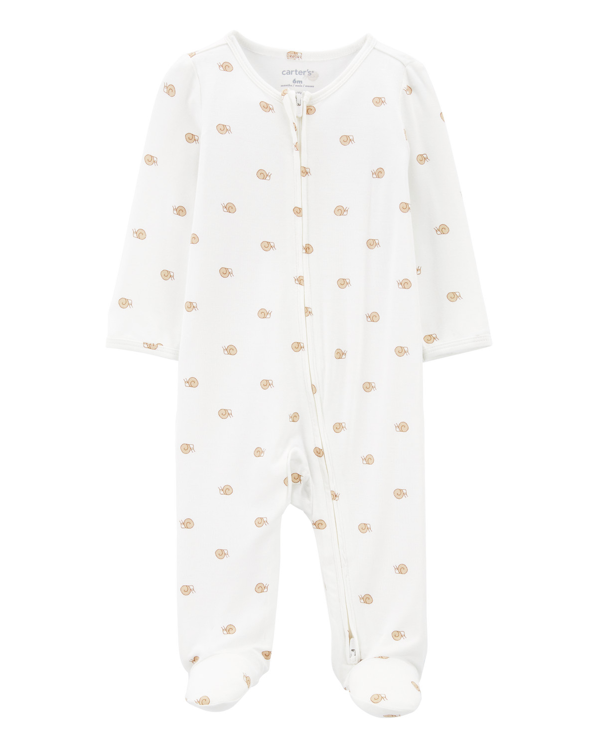 Baby Snail Print Zip-Up PurelySoft Sleep & Play Pajamas | Carter's Inc
