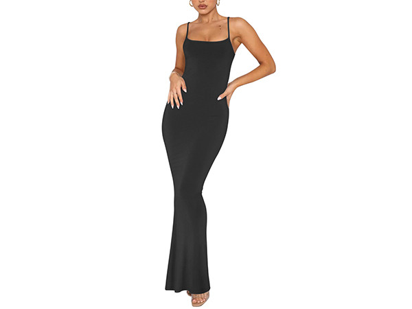 Women's Sexy Lounge Slip Long Dress Elegant Sleeveless Backless Ribbed Bodycon Maxi Dresses | Amazon (US)