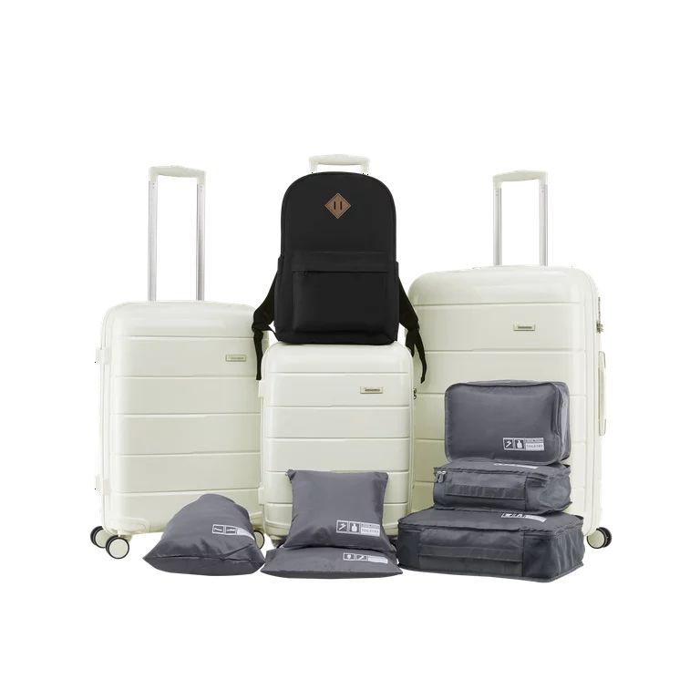 Joyway - 10 Luggage Sets PP Hardside Spinner Luggage - (20", 24", 28")-White | Walmart (US)