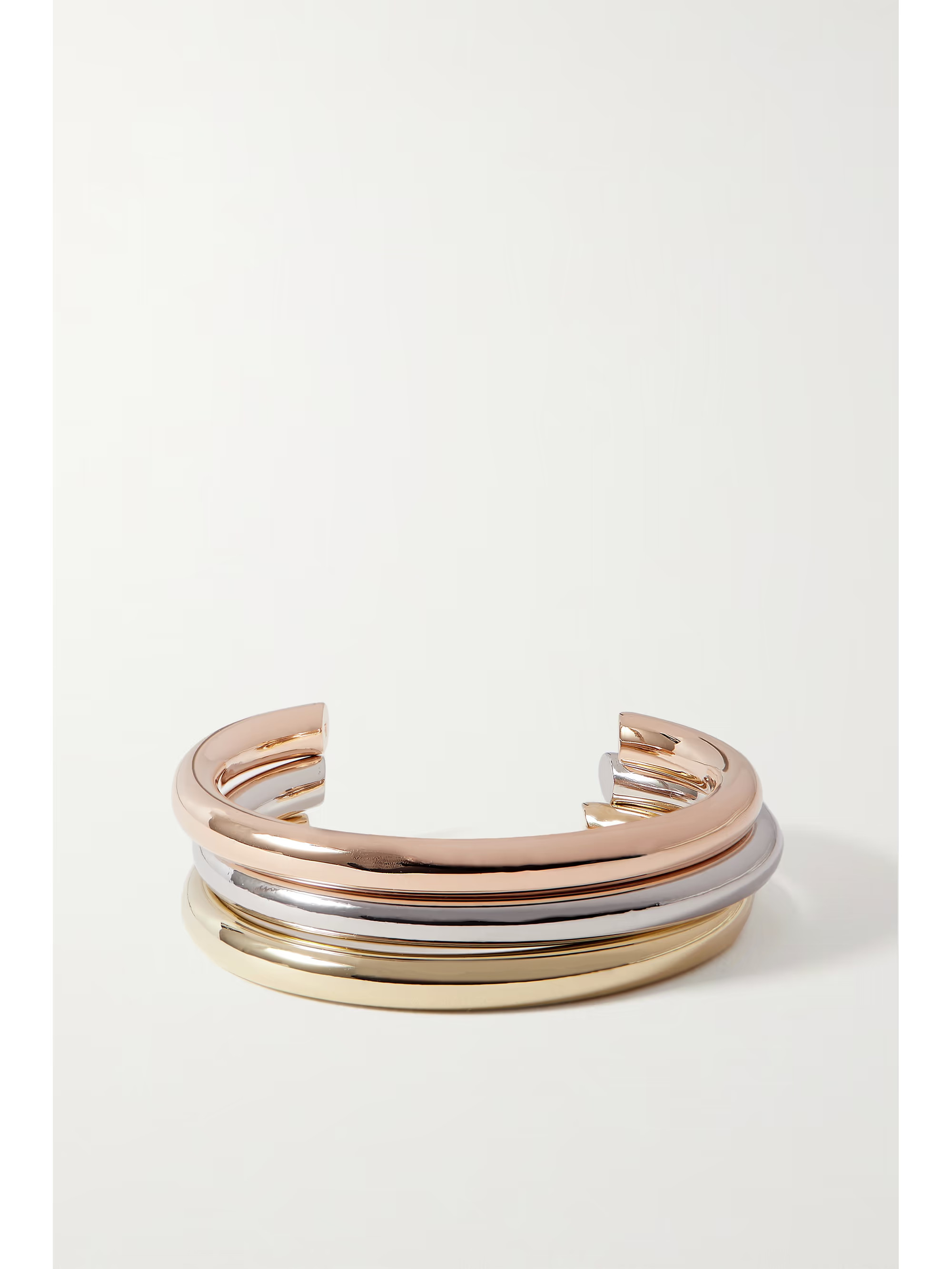 Samira set of three rose gold-, yellow gold- and silver-plated cuffs | NET-A-PORTER (UK & EU)