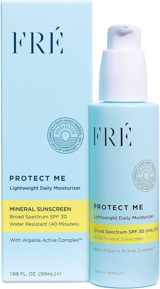 Mineral Face Sunscreen with Non-Nano Zinc Oxide SPF 30, PROTECT ME by FRE Skincare - Reef Safe, W... | Amazon (US)