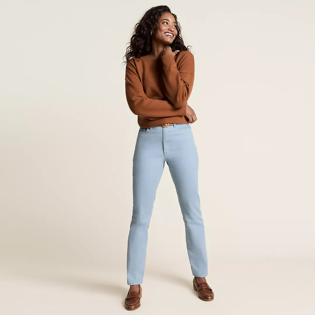 Women's Fine Wale Corduroy High Rise Straight Leg Pants | Lands' End (US)