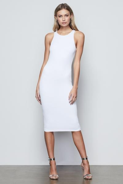 THE BODY SCULPTED MIDI DRESS | WHITE001 | Good American