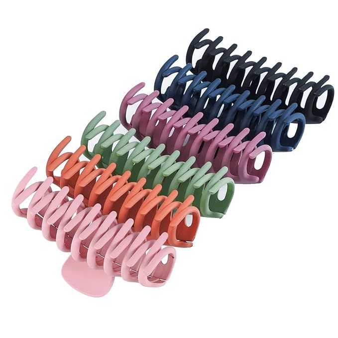 Auseibeely 6 Packs Big Hair Claw Clips - 4.3 Inches Nonslip Matte Large Hair Claw Clips for Women... | Amazon (US)