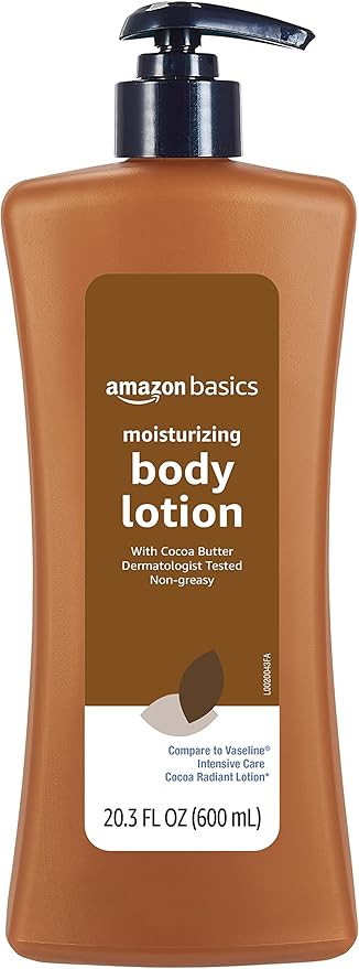 Amazon Basics Moisturizing Cocoa Butter Body Lotion for Dry Skin, Non-Greasy, Paraben Free, Light... | Amazon (US)