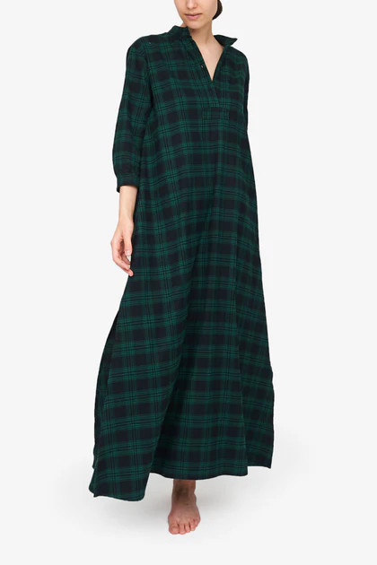Full Length Sleep Shirt Green Check Flannel | The Sleep Shirt